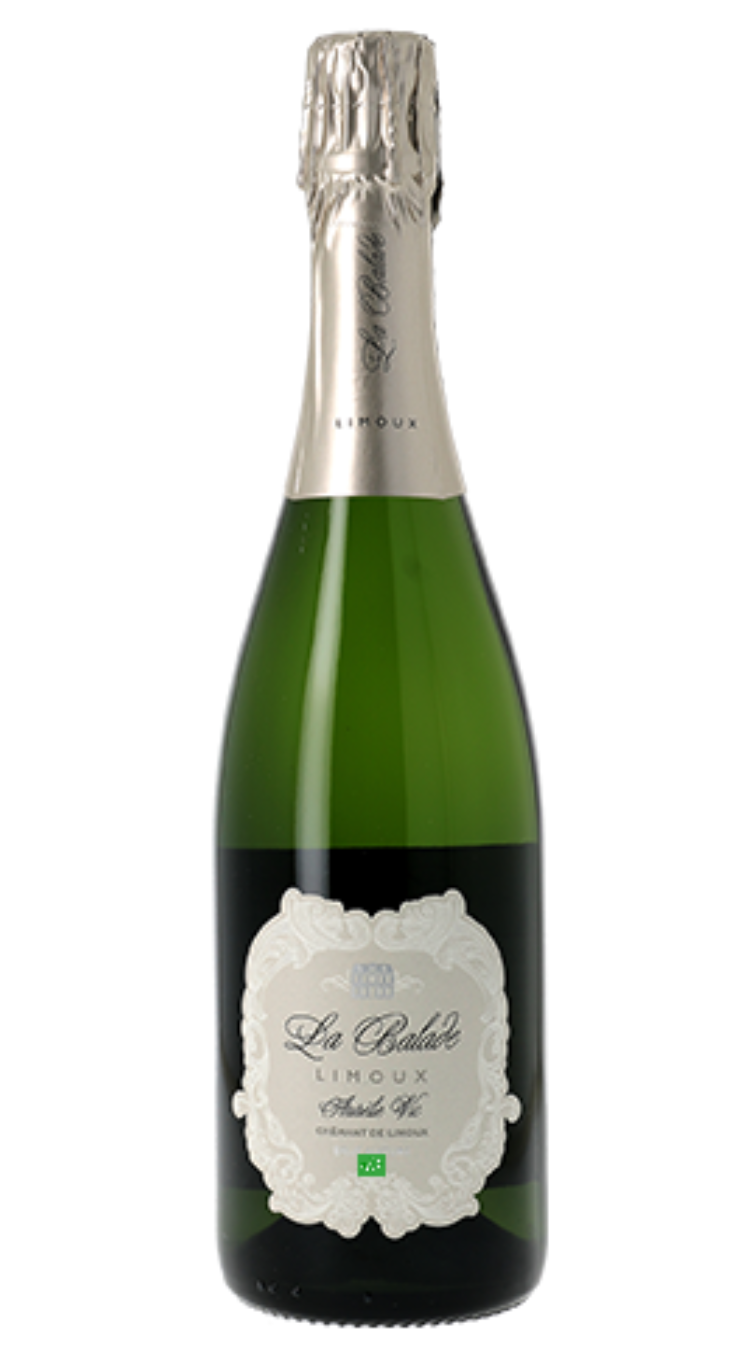 La Balade Crémant de Limoux Methode Traditionnelle Brut Nature AOP. Bouquet olfattivo fruttato, con richiami a zest di limone, fiori d'acacia e sentori di brioche. Al palato è soave, rotondo e piacevole. Bistecca di tonno a media cottura, patate arrosto, antipasti di pesce e cruditè di mare. Trovalo online su Sparkleitaly.it