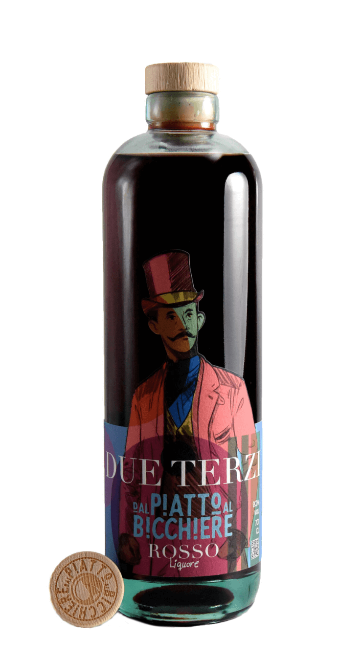 Liquore Bitter Due Terzi Rosso 0,7L Dal Piatto al Bicchiere