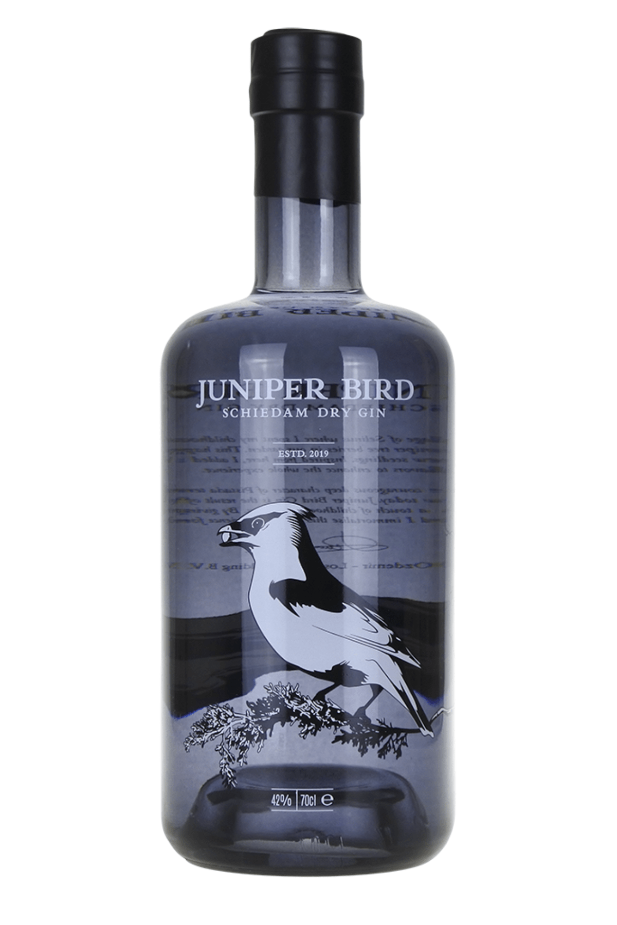 Juniper Bird Schiedam Dry Gin. Al naso è profumato di erbe fresche con una nota di limone. Al gusto è importante il sapore del ginepro, seguito da cardamomo e citronella. Fresco e speziato. Acquistalo ora su Sparkleitaly.it