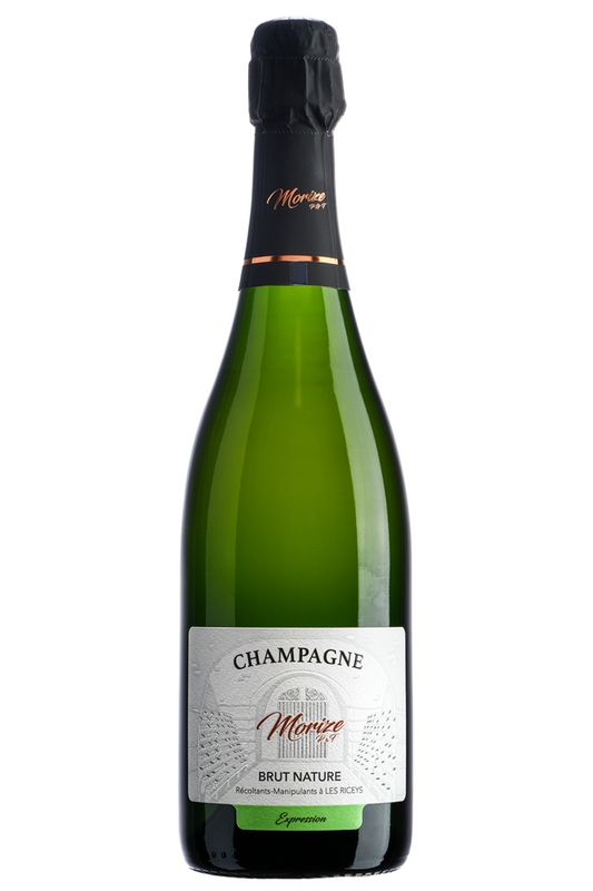 vino francese Champagne Expression Brut Nature - Champagne Morize Pére & Fils. Ottimo per aperitivi, in abbinamento a frutti di mare e formaggi esprime il suo meglio.  Premiato:  2020 Le Guide Hachette Des Vins. Trovalo online su Sparkleitaly.it