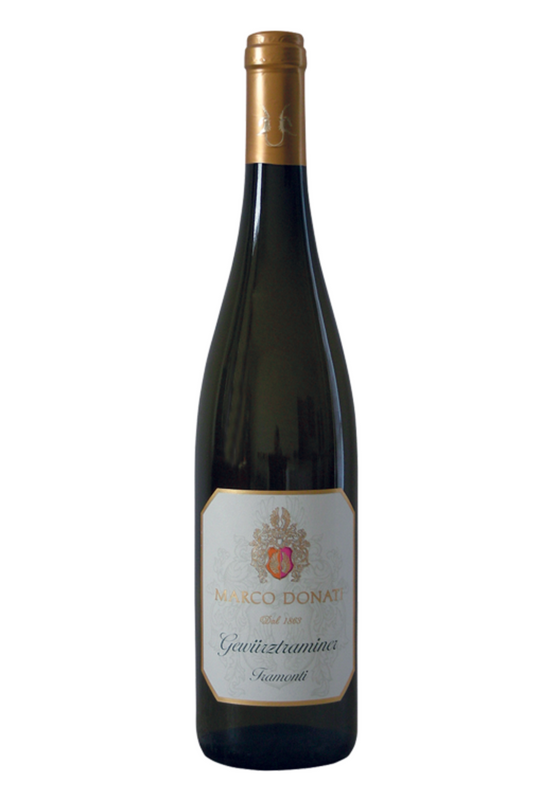 vino wine bottiglia 750ml Gewurztraminer "Tramonti" Trentino DOC 2021 - Marco Donati. Provenienza Alto Adige. si accompagna felicemente ai formaggi a pasta cotta ed a crostacei di ogni tipo, ottimo come aperitivo. Trovalo online su Sparkleitaly.it