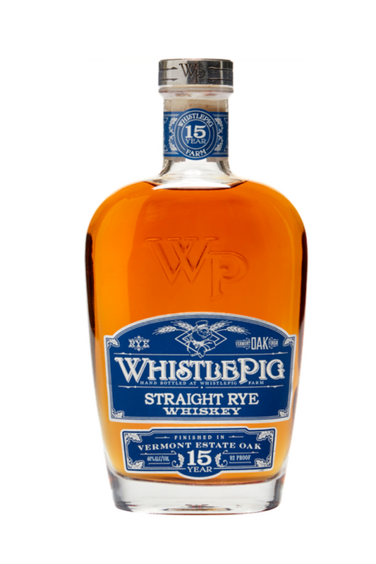 Whiskey Whistle Pig Straight Rye Vermont Estate Oak 15 YO